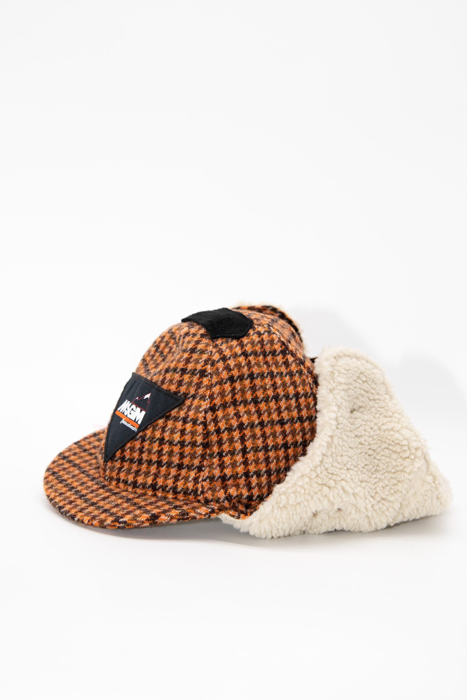 MSGM Fliegermütze in Orange und Schwarz