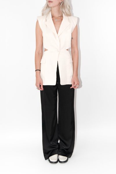 Patrizia Pepe Weste mit Cut-Out in Cremeweiß