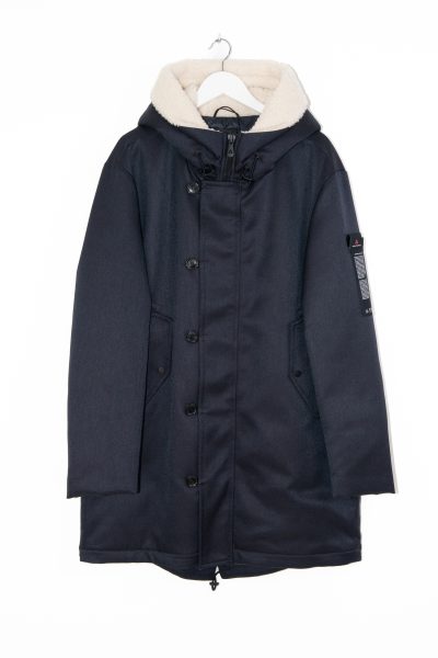 Peuterey Stepmantel in Dunkelblau und Cremeweiß