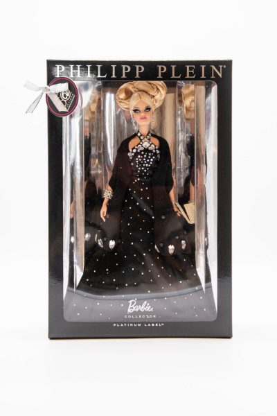 Philipp Plein x Mattel Barbiepuppe mit schwarzem Abendkleid