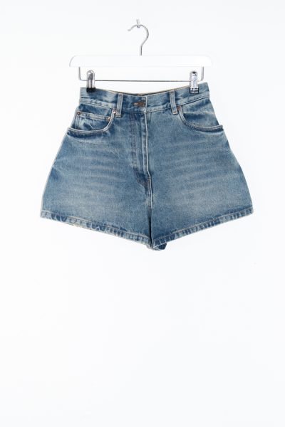 Prada Jeansshorts im Used-Look in Blau