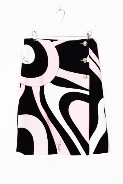 Pucci Wickelrock mit grafischem Muster in Rosa und Schwarz