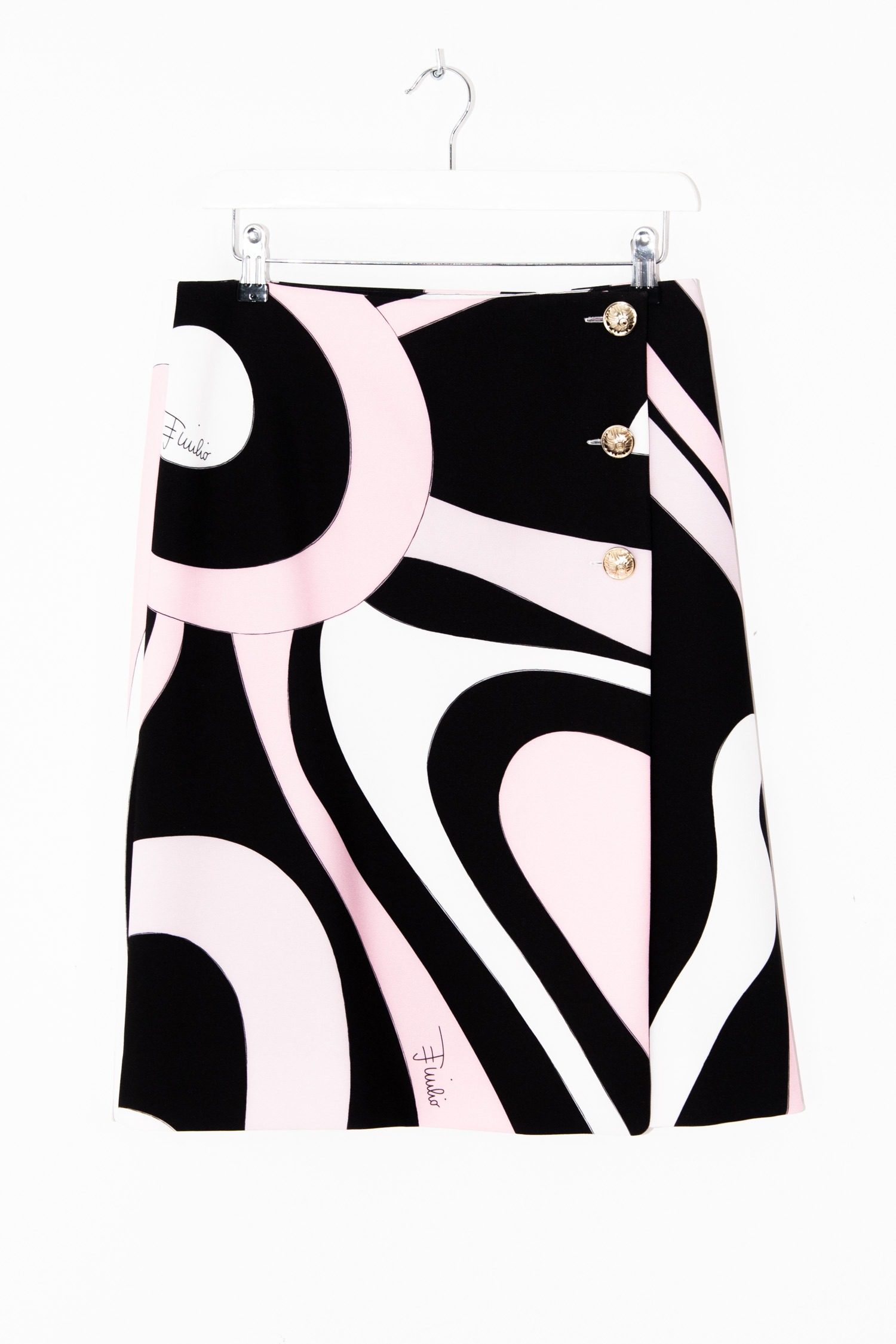 Thumbnail of http://Pucci%20Wickelrock%20mit%20grafischem%20Muster%20in%20Rosa%20und%20Schwarz