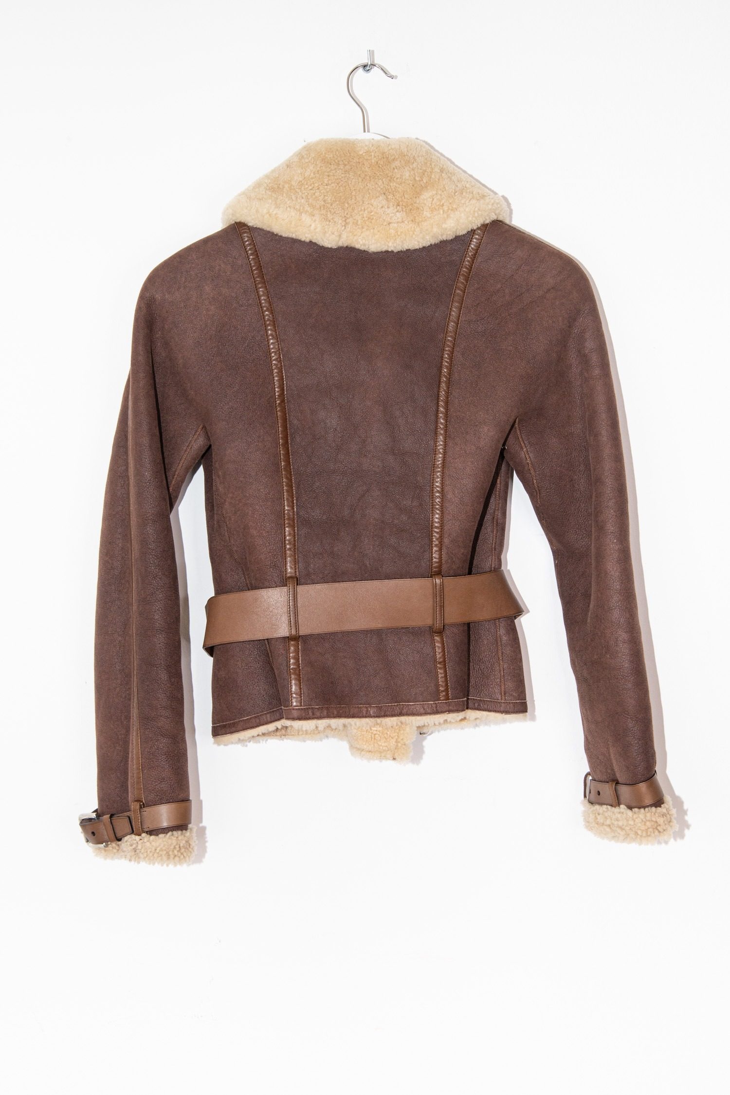Thumbnail of http://Ralph%20Lauren%20Lederjacke%20mit%20Gürtel%20in%20Dunkelbraun