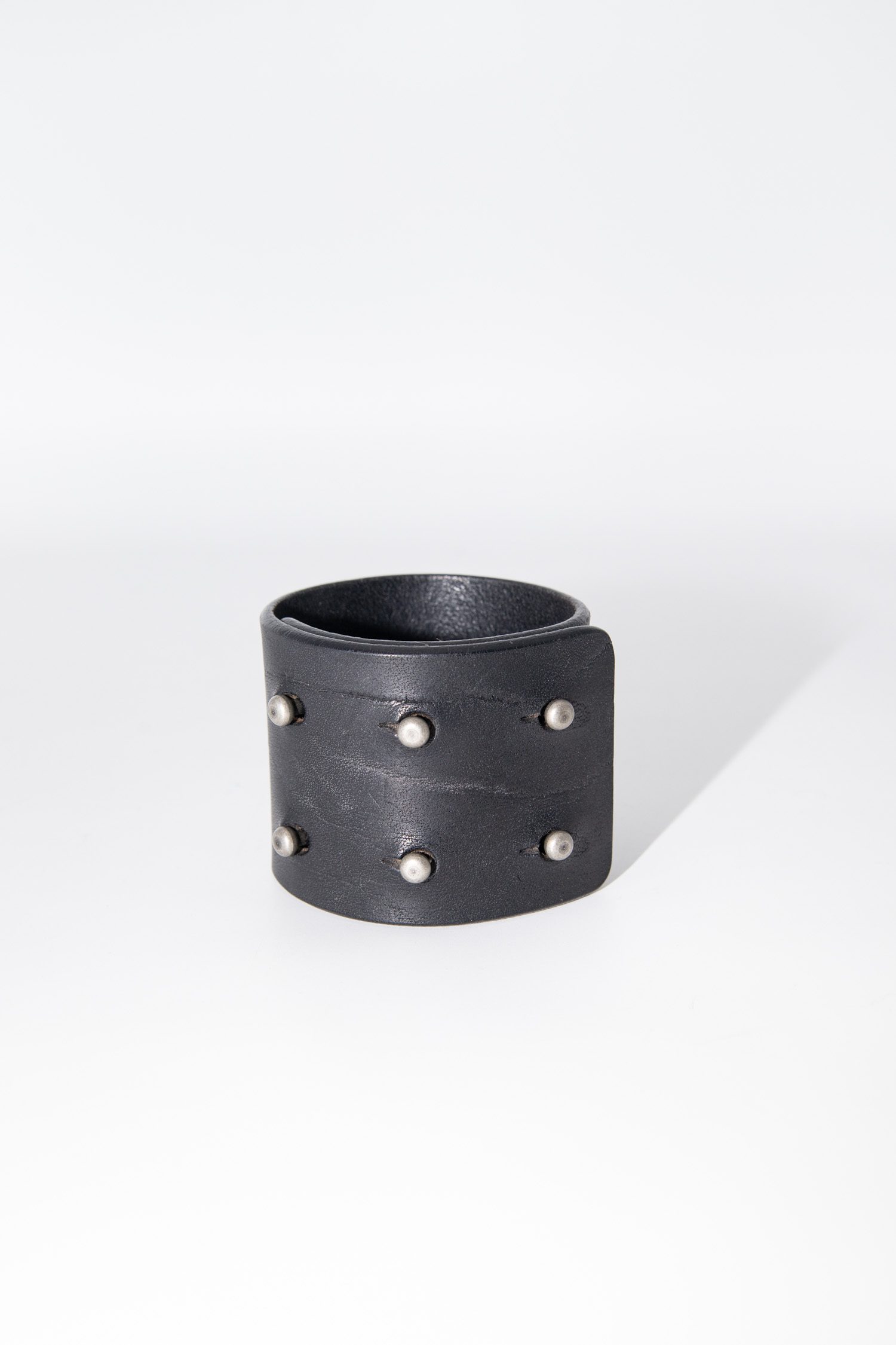 Rick Owens breites Lederarmband in Schwarz