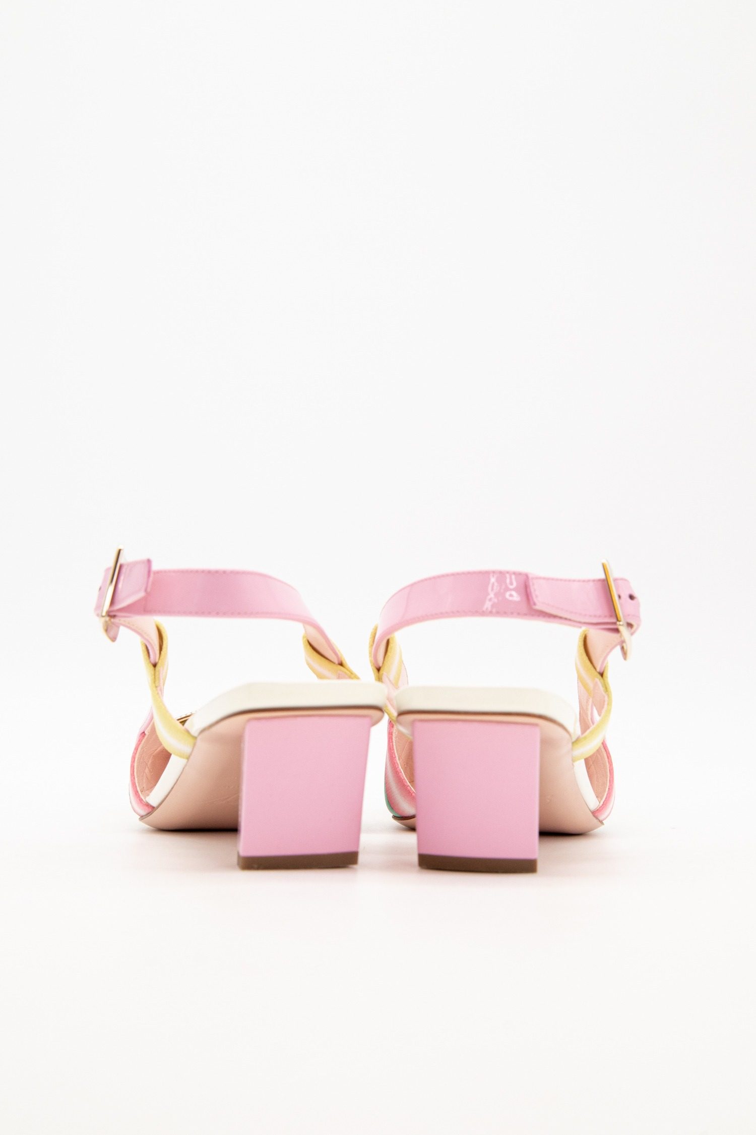 Thumbnail of http://Roger%20Vivier%20Pumps%20mit%20Flecht-Optik%20in%20Rosa,%20Mint%20und%20Gold