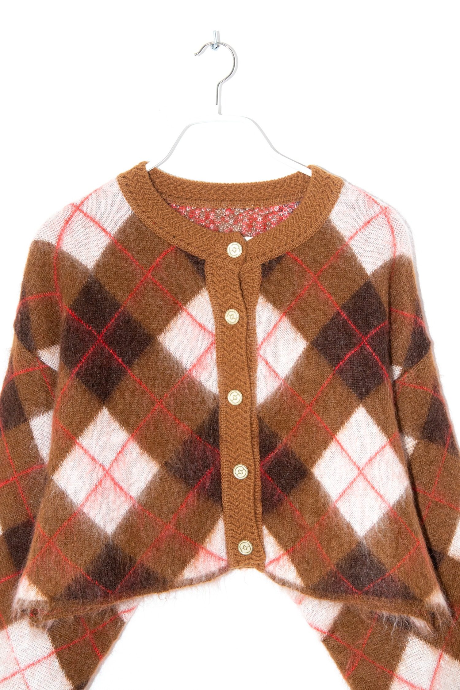 Thumbnail of http://RÙADH%20The%20Blane%20Strickjacke%20mit%20Karomuster%20in%20Braun