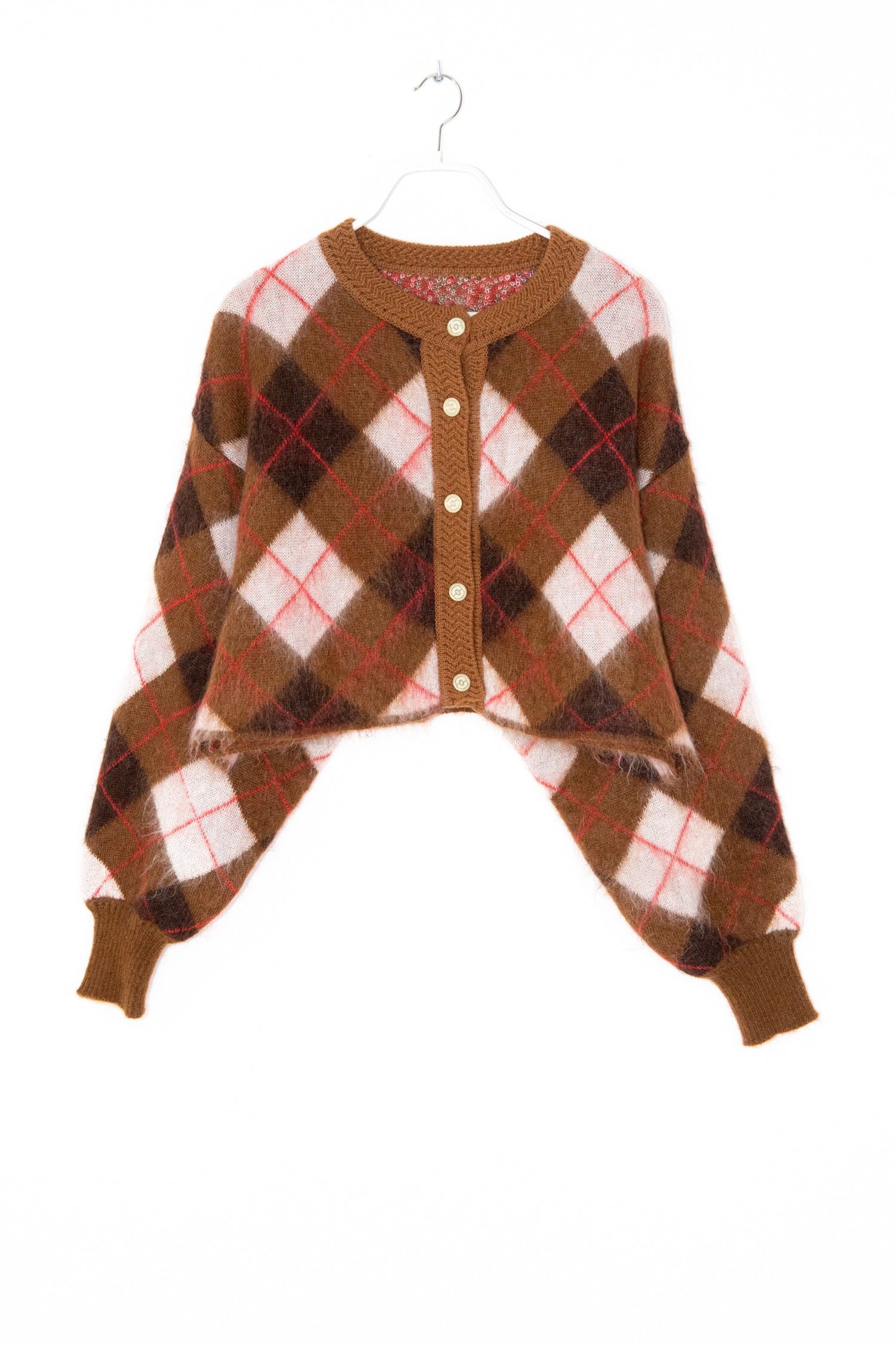 Thumbnail of http://RÙADH%20The%20Blane%20Strickjacke%20mit%20Karomuster%20in%20Braun