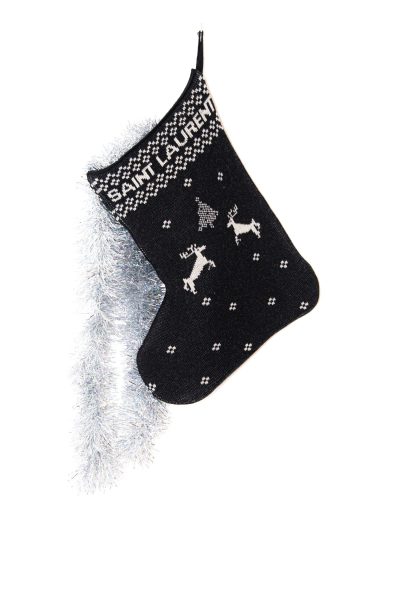 Saint Laurent Weihnachtsstrumpf in Schwarz und Weiß