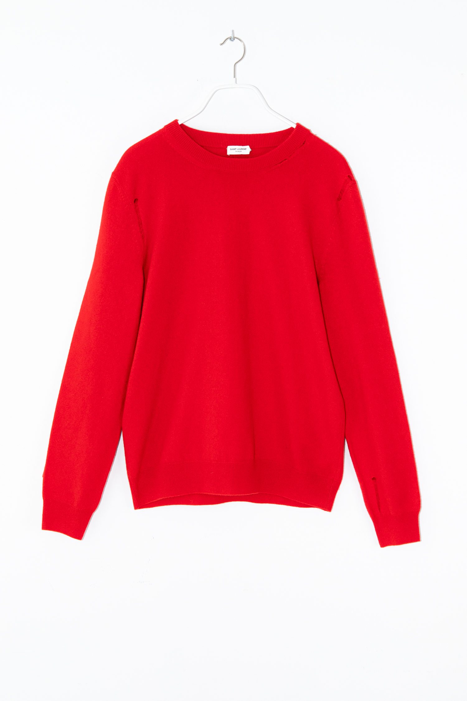Saint Laurent Strickpullover im Used-Look in Rot