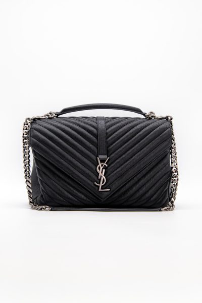 Saint Laurent "YSL College" Schultertasche in Schwarz