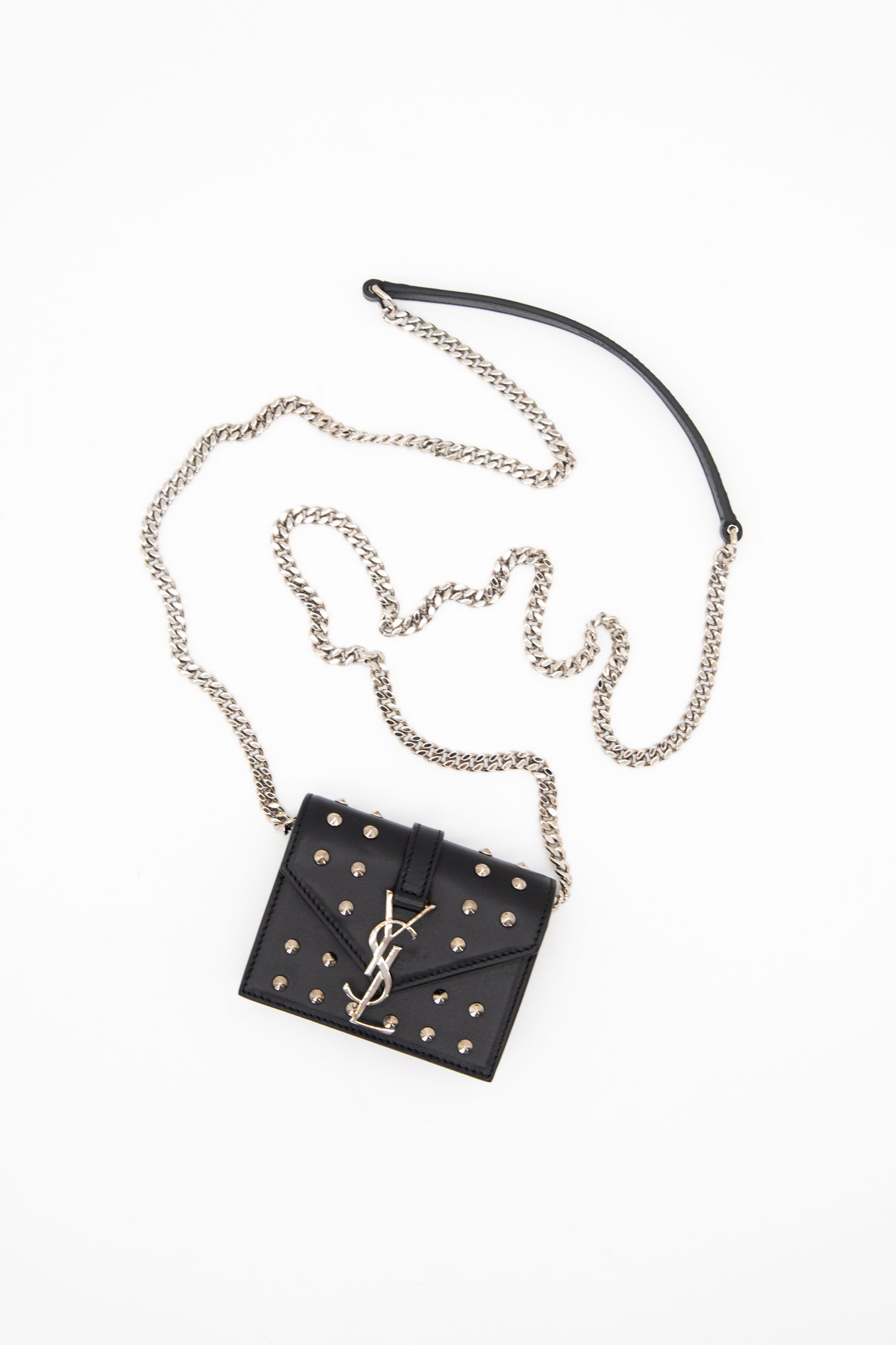 Saint Laurent Mini Abendtasche in Schwarz und Silber