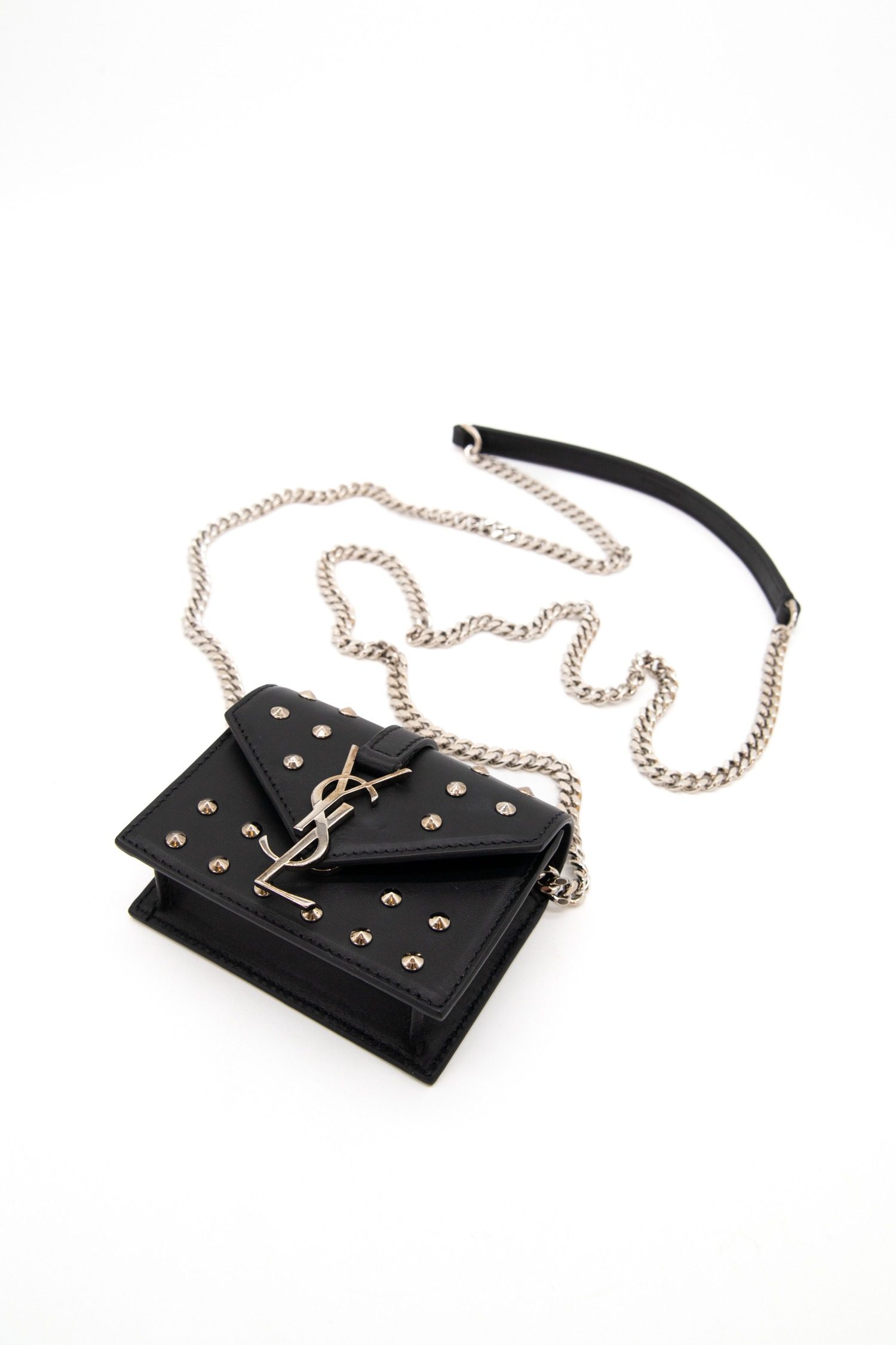 Thumbnail of http://Saint%20Laurent%20Mini%20Abendtasche%20in%20Schwarz%20und%20Silber