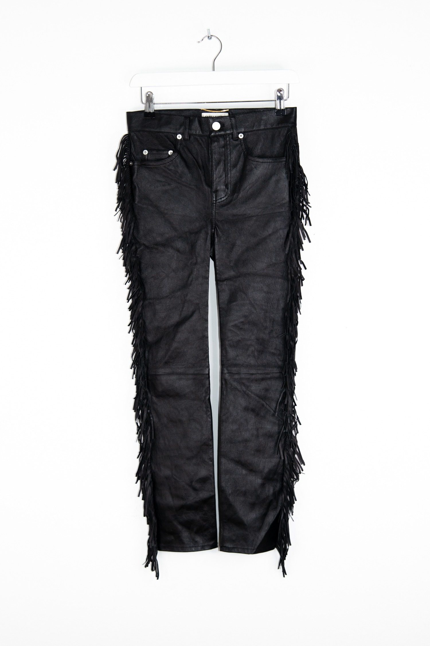 Thumbnail of http://Saint%20Laurent%20Lederhose%20mit%20Fransen%20in%20Schwarz