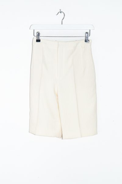 Saint Laurent elegante Shorts mit Bundfalten in Ecru