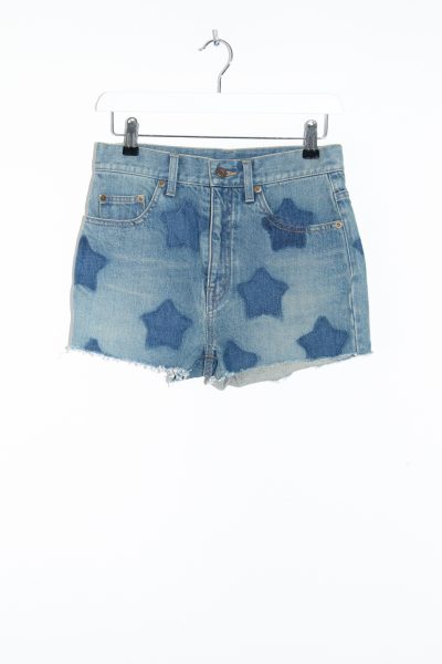 Saint Laurent Jeansshorts mit Sternen in Blau