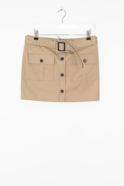 Saint Laurent Minirock mit Gürtel in hellem Khaki