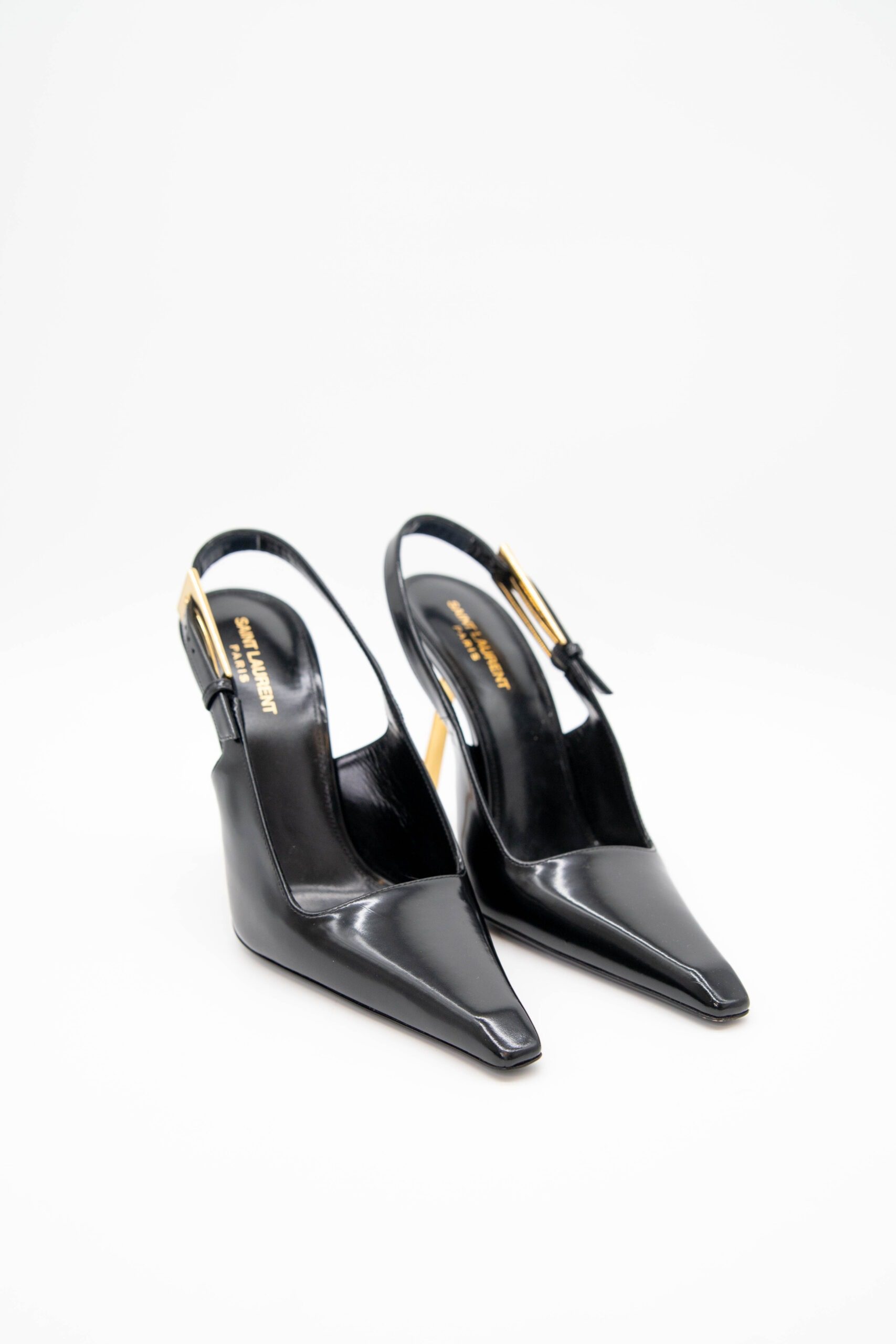 Thumbnail of http://Yves%20Saint%20Laurent%20Lee%20Slingback-Pumps%20mit%20goldenem%20Absatz