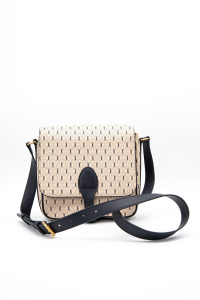 Saint Laurent "Le Monogramme" Tasche in Beige und Dunkelblau