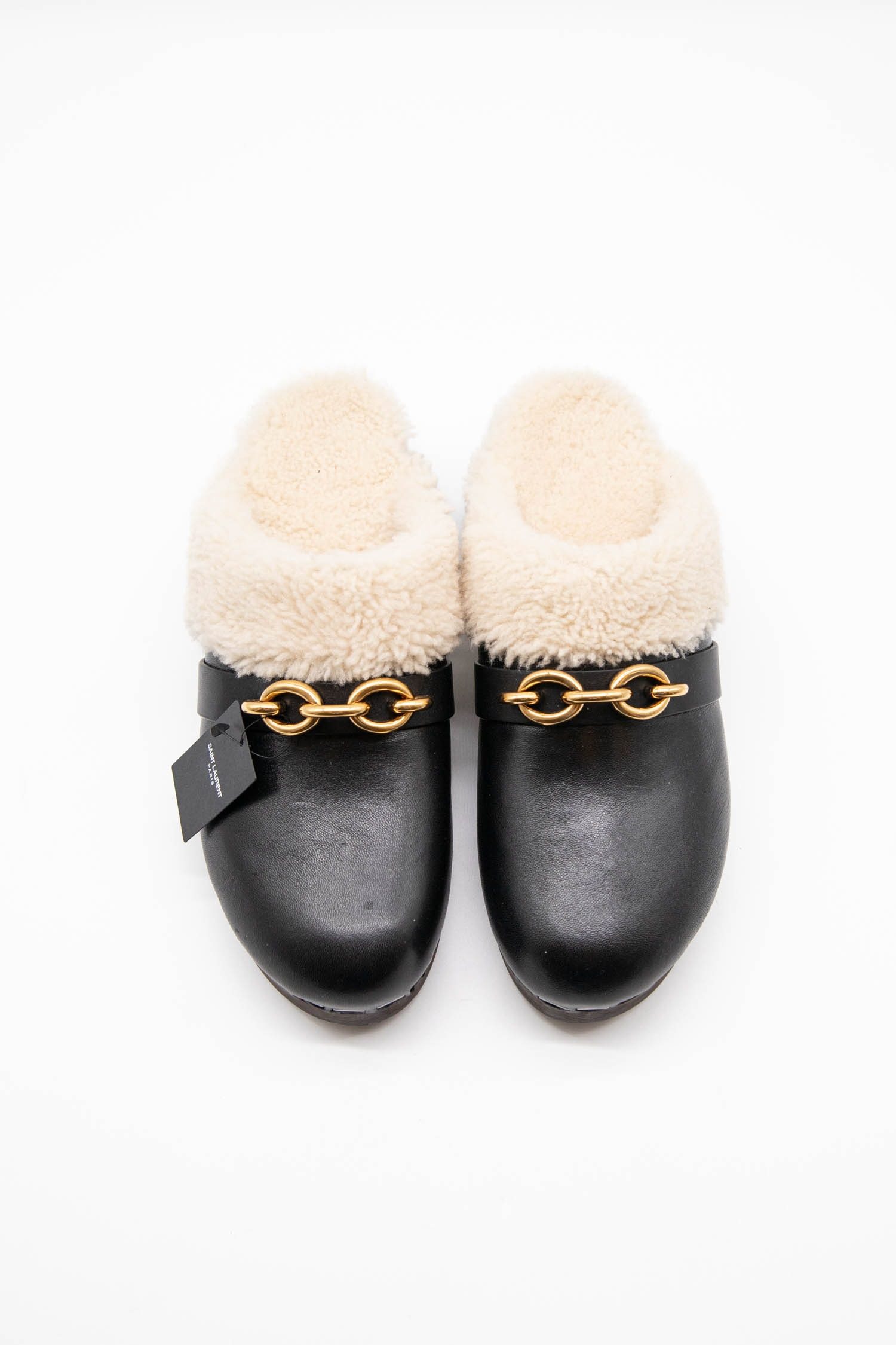 Thumbnail of http://Saint%20Laurent%20Clogs%20mit%20Fell%20in%20Schwarz