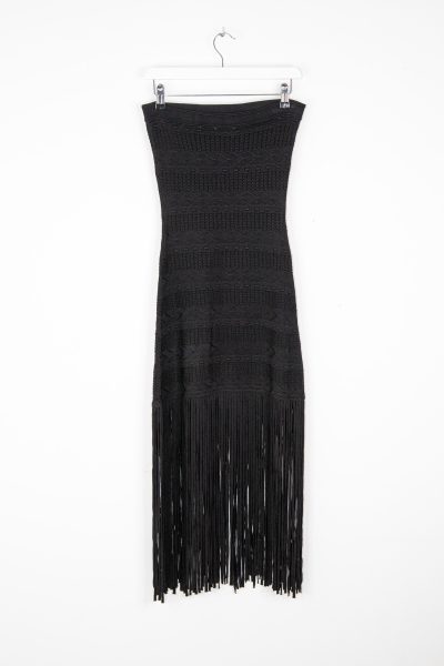 Sandro Minikleid mit Fransen in Schwarz