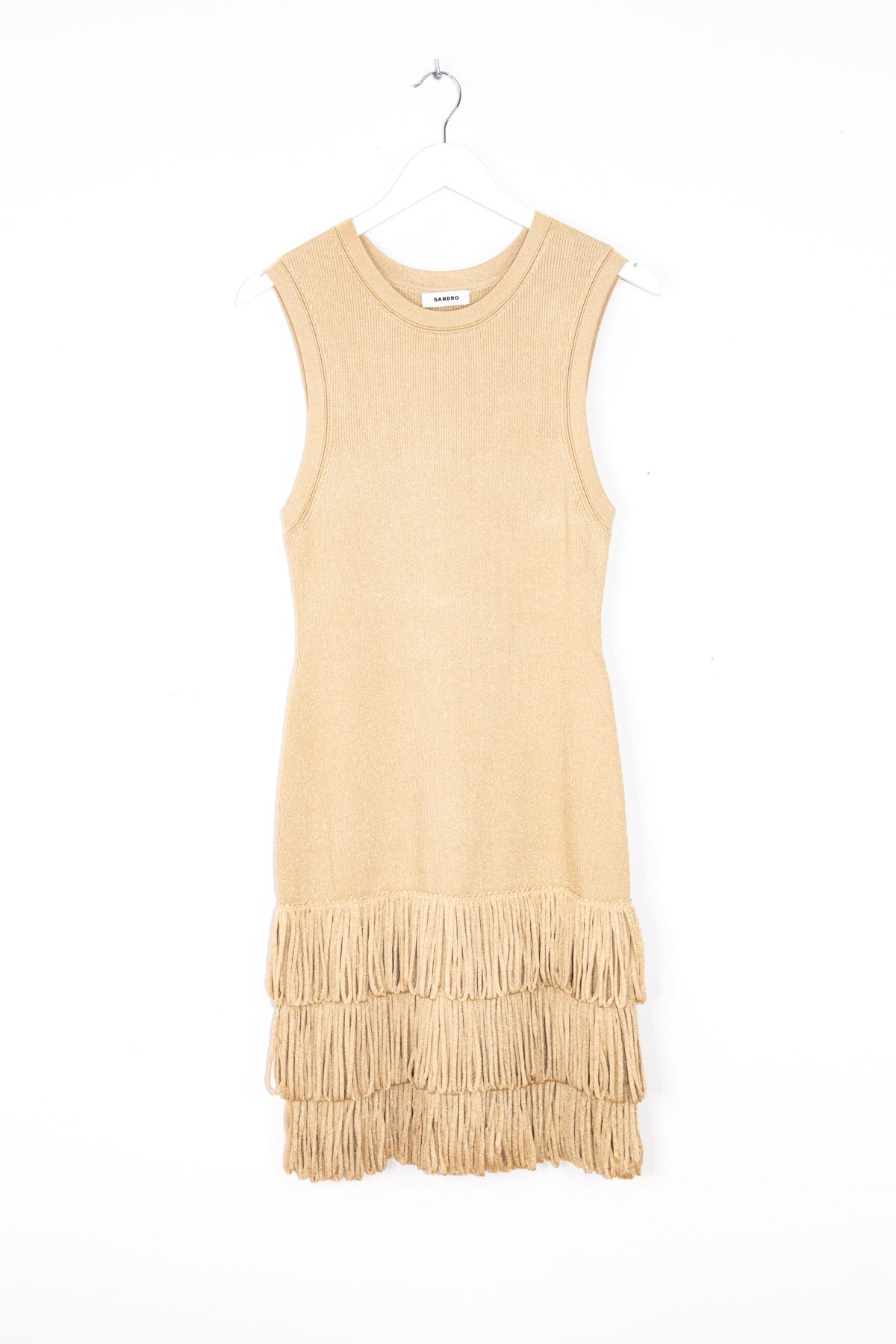 Sandro Minikleid mit Fransen in Gold