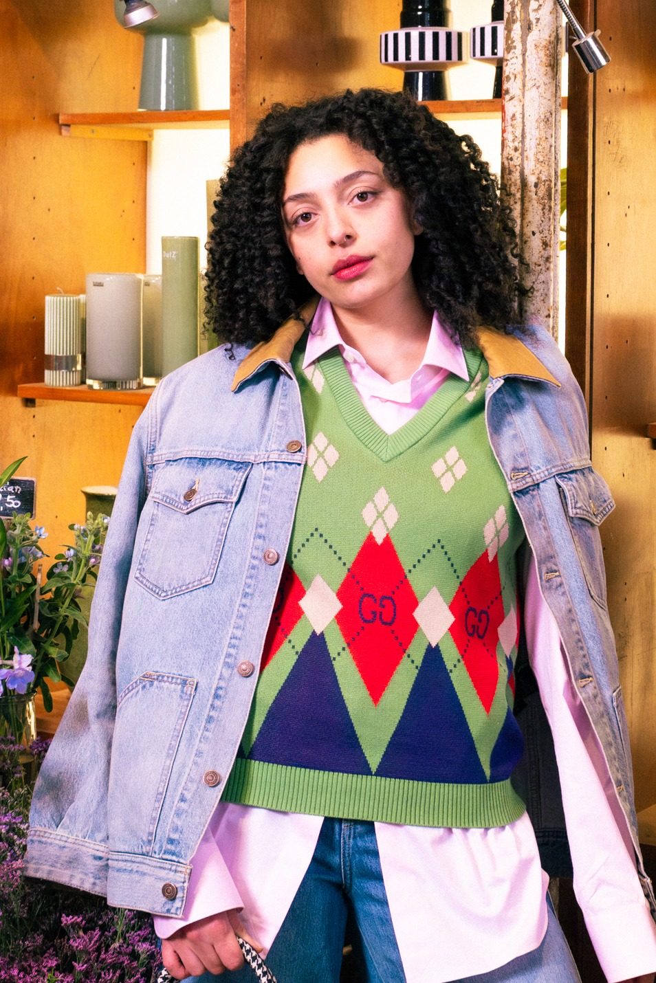 Thumbnail of http://Gucci%20Argyle%20V%20Neck%20Vest%20Pullunder%20in%20Grün%20und%20Rot