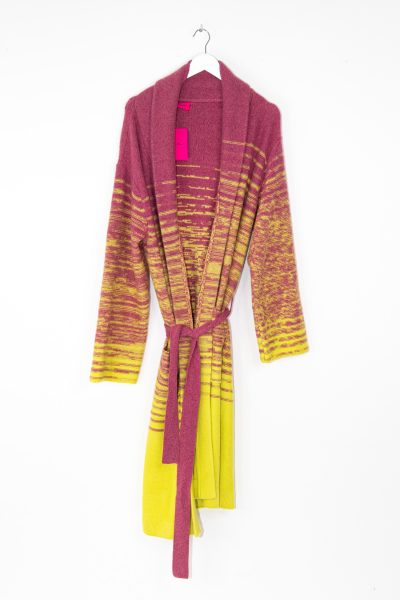 The Elder Statesman " Duo Ombre" Strickjacke in Pink und Gelb