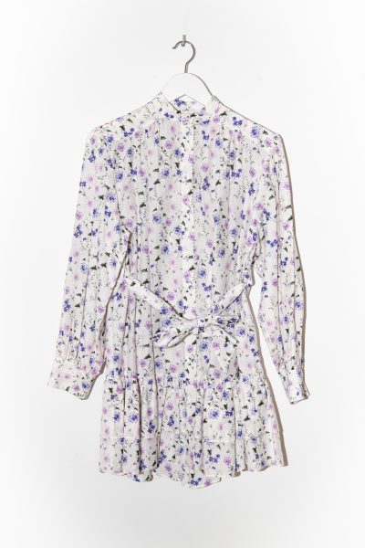 The Kooples Minikleid mit Blumenmuster in Weiß