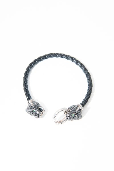 Thomas Sabo "Black Cat" Lederarmband in Schwarz