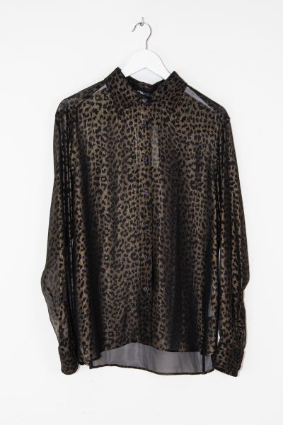 Tom Ford Seidenbluse mit Leopardenmuster in Gold und Schwarz
