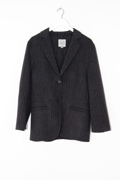 Toteme Blazer mit Kreidestreifen in Anthrazit