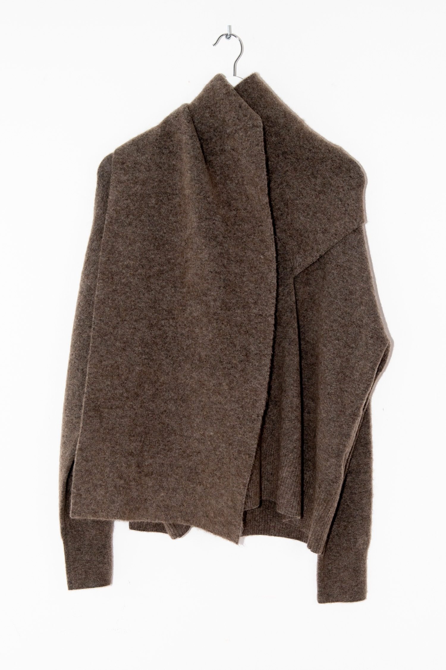 Thumbnail of http://Totême%20Draped%20Scarf%20Knit%20Pullover%20mit%20Schal%20in%20Braun