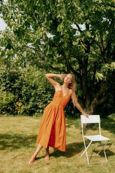 Ulla Johnson Midikleid in Dunkelorange
