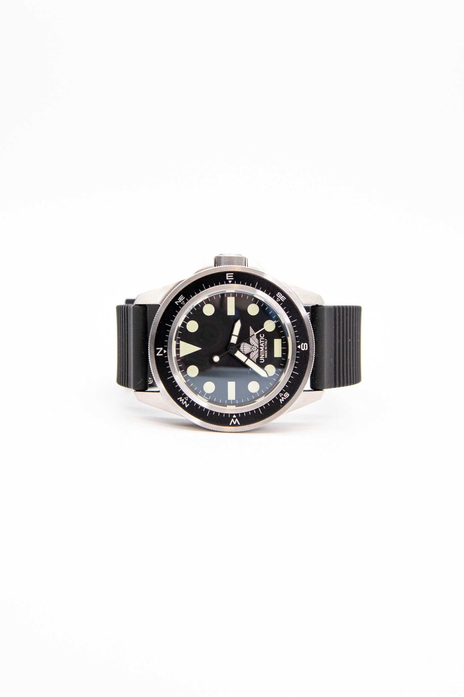 Unimatic x Esercito "U1-PA" Armbanduhr in Schwarz und Silber