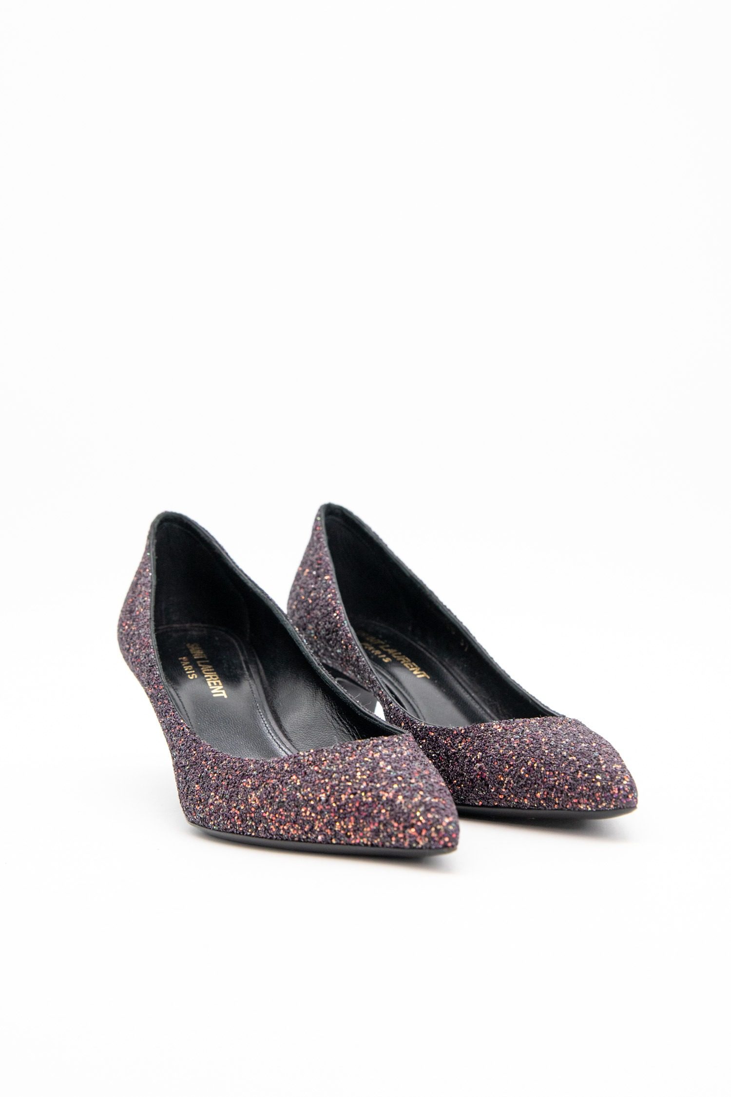Thumbnail of http://Saint%20Laurent%20Charlotte%2055%20Pumps%20in%20Glitter%20Aubergine