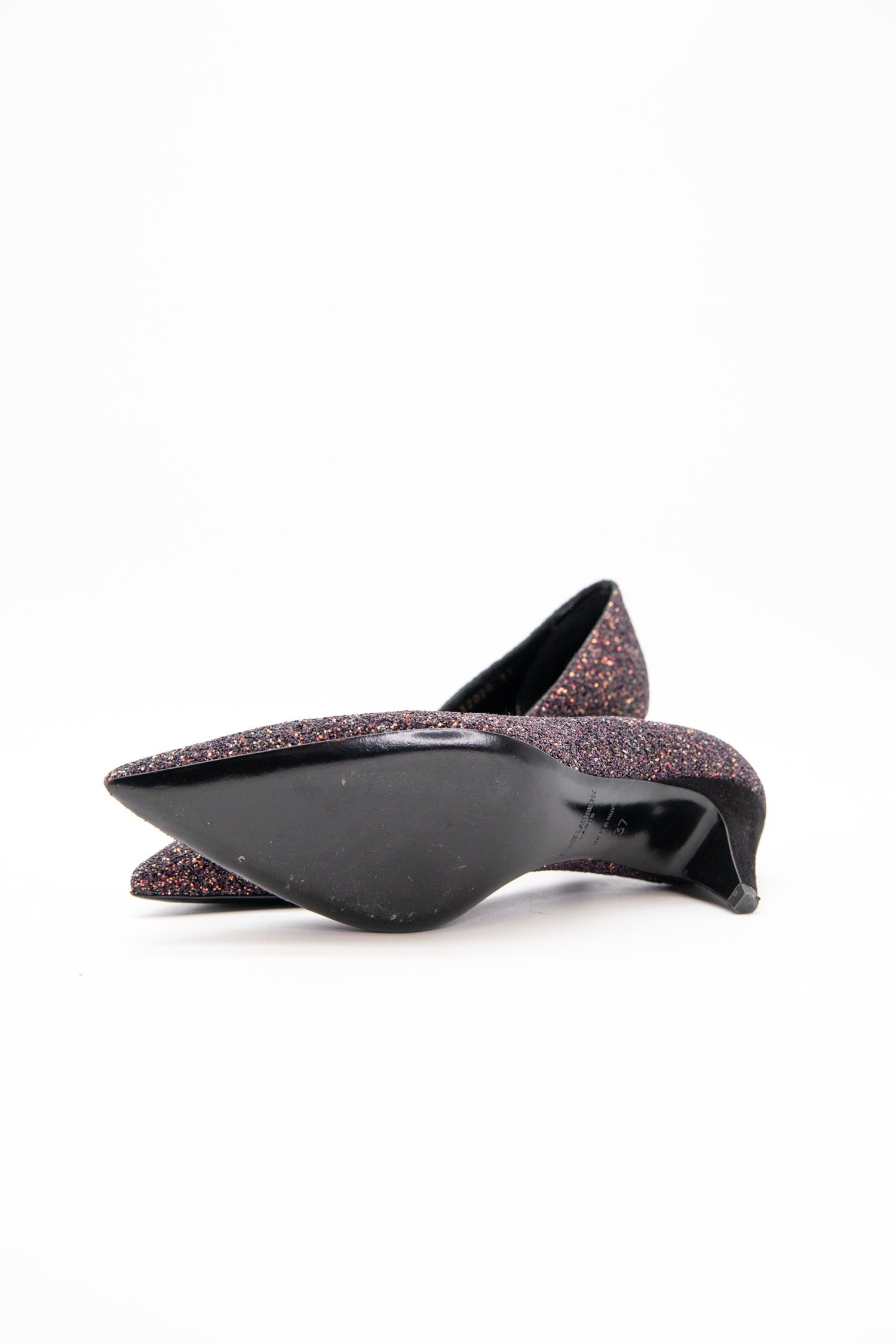 Thumbnail of http://Saint%20Laurent%20Charlotte%2055%20Pumps%20in%20Glitter%20Aubergine