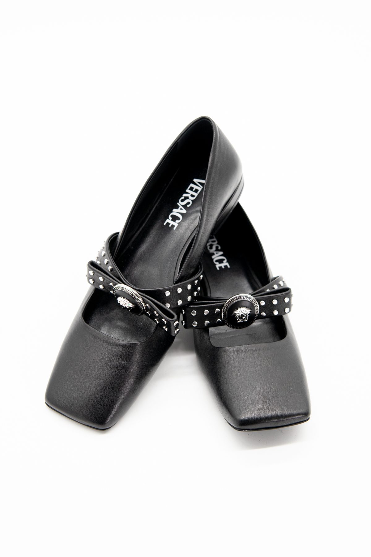 Versace Ballerina mit Gianni Schleife in Schwarz