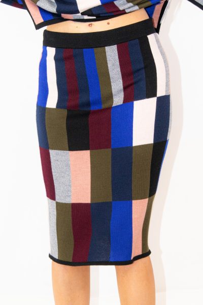 Victoria Beckham Midirock mit grafischem Farbblockmuster