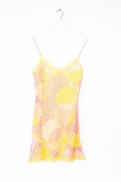 Vintage Blumarine Minikleid mit Punkten und Spitze