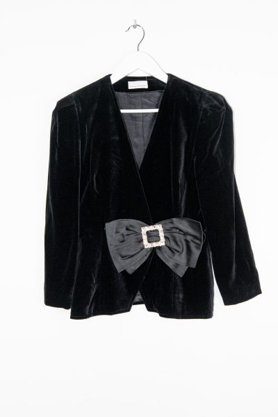 Vintage Catarina Jacke mit großer Schleife in Schwarz