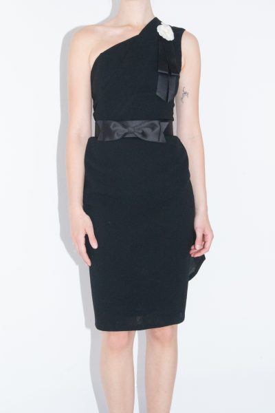 Chanel Vintage One-Shoulder Kleid in Schwarz