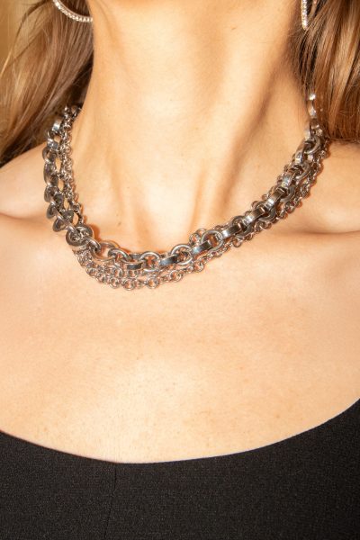 DKNY Vintage Halskette im Layering-Look in Silber