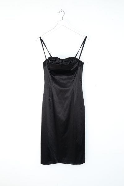 Dolce & Gabbana Trägerkleid aus Satin in Schwarz