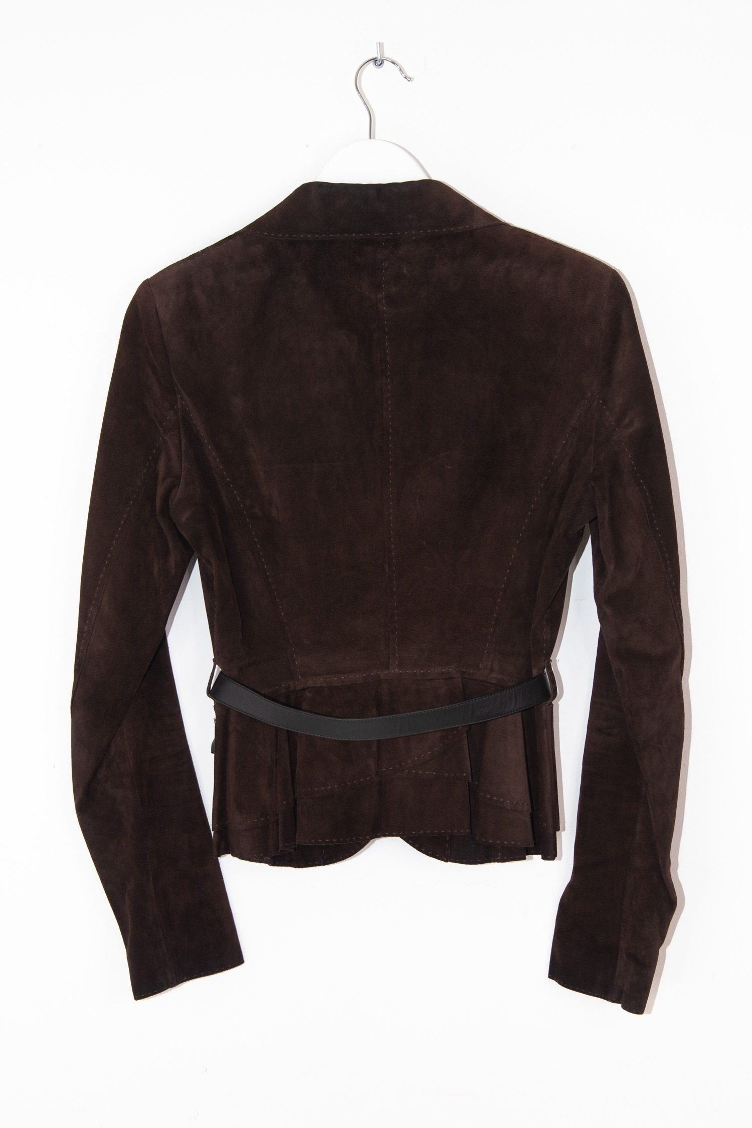 Thumbnail of http://Vintage%20Fendi%20Lederjacke%20mit%20Gürtel%20in%20Dunkelbraun