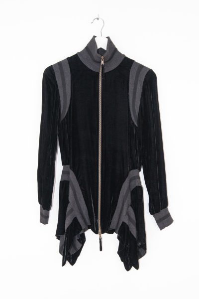 Vintage Jean Paul Gaultier Jacke mit Rippstrickdetails in Schwarz