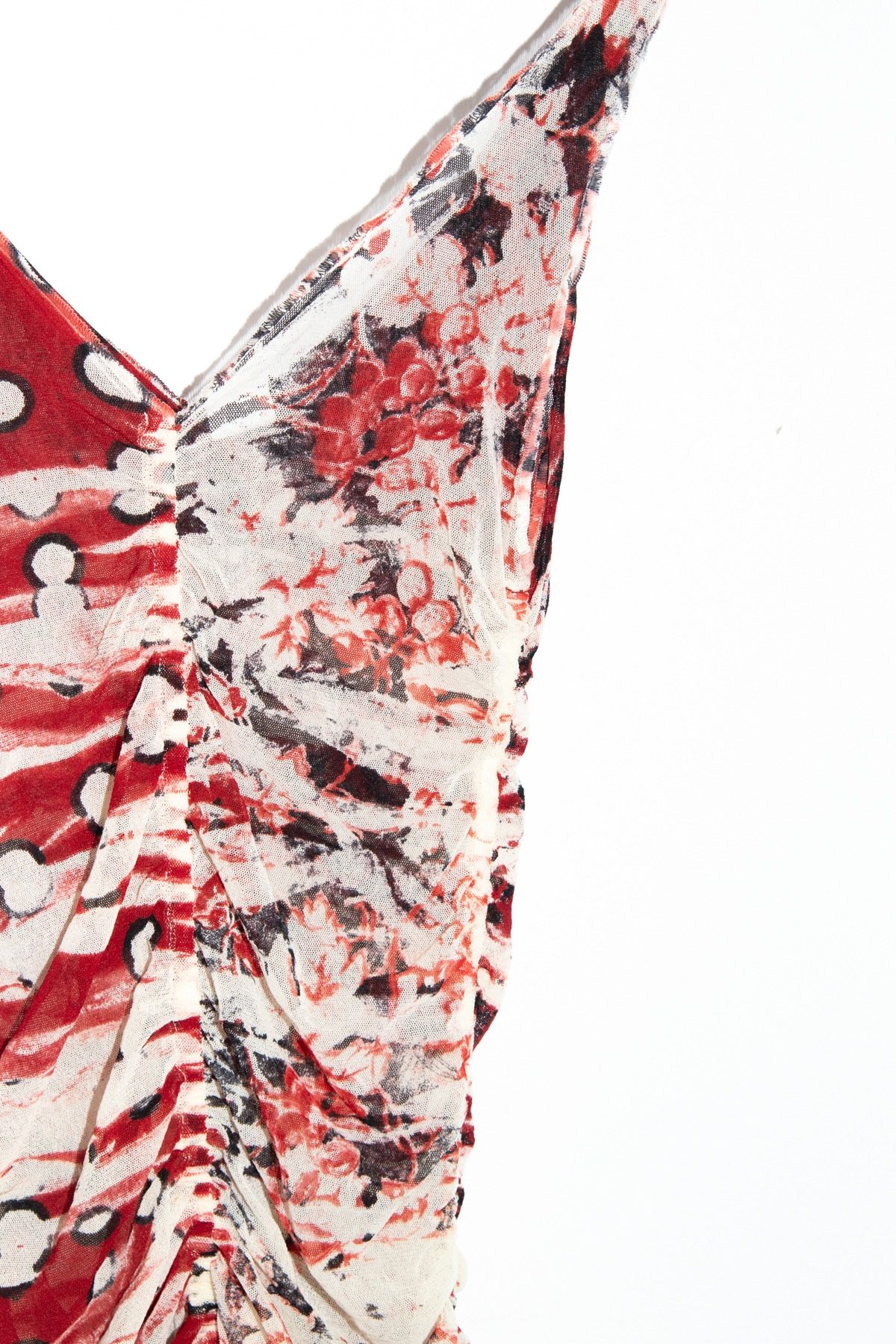 Thumbnail of http://Gaultier%20Vintage%20Top%20aus%20Mesh%20in%20Rot,%20Ecru%20und%20Schwarz