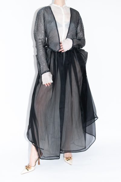 Giorgio Armani Vintage extravagantes Set aus Bluse, Blazer und Maxi-Hose