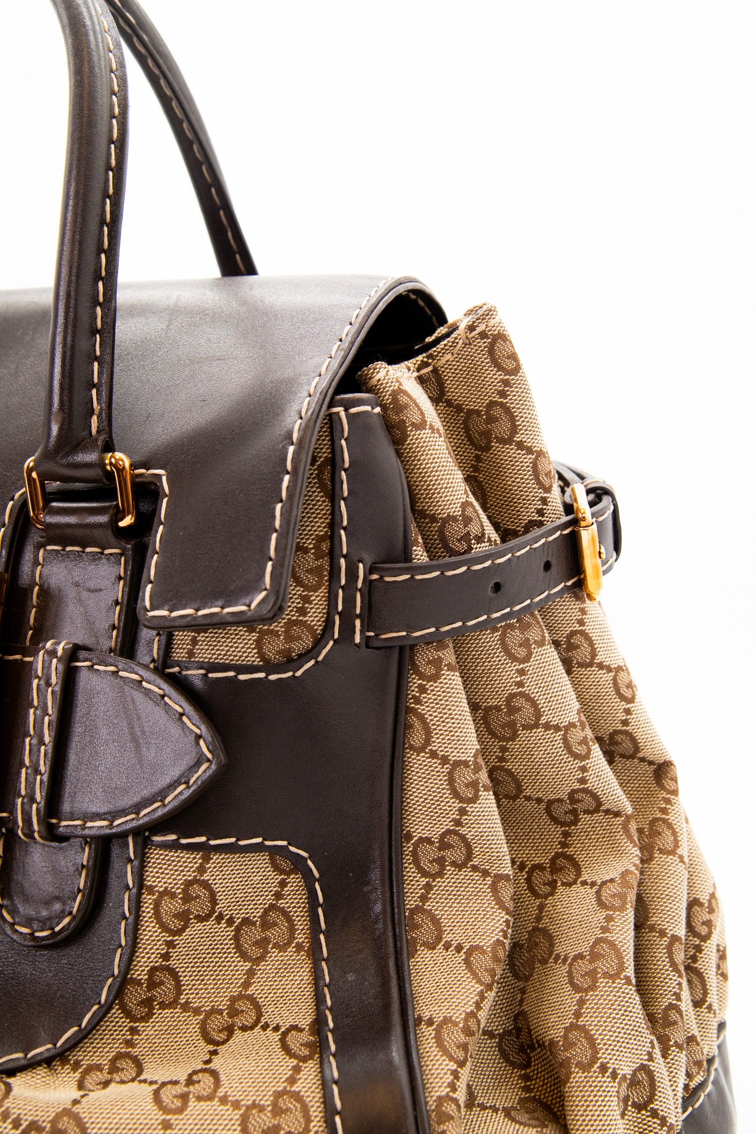 Thumbnail of http://Gucci%20Dialux%20Queen%20Handtasche%20in%20Beige%20und%20Dunkelbraun