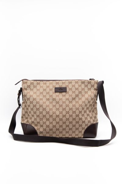 Vintage Gucci "GG Canvas" Umhängetasche in Braun und Beige